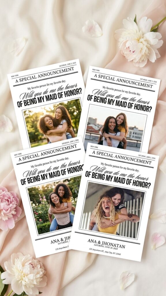 Bridesmaid Proposal Newspaper Template