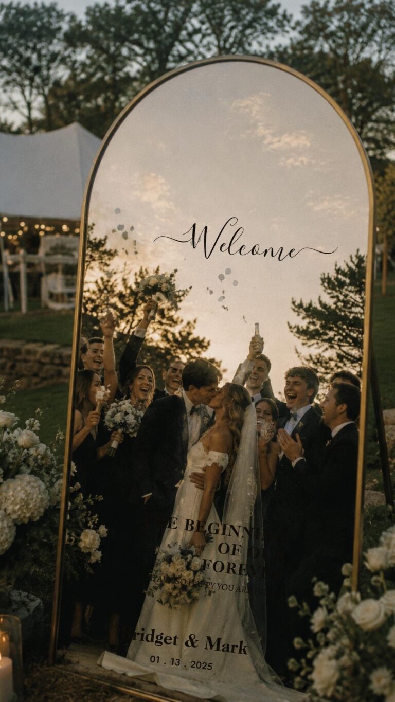 wedding signage mirror decal